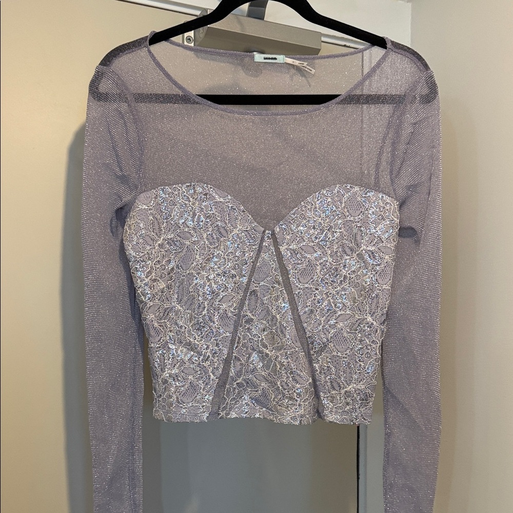 NWOT Kimchi Blue Lavender Lace Blouse